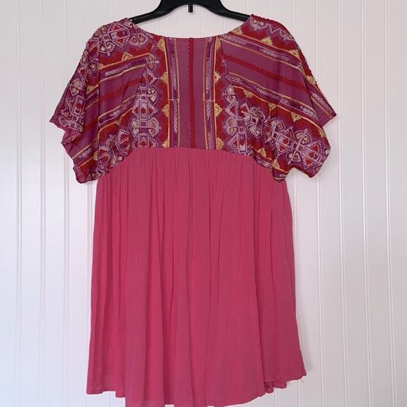 Embroidered Pink Boho Blouse No Label Size L - Picture 3 of 3